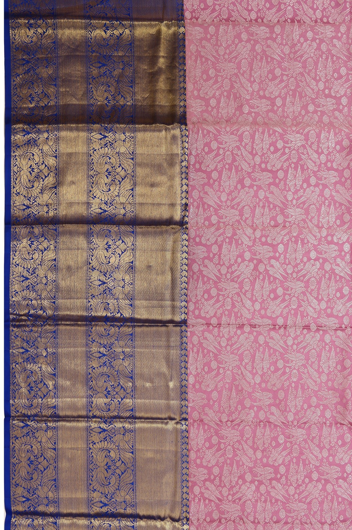 Purple Kanchipuram Silk Saree with Kili, Yanai, and Mayil Motifs - Image 4