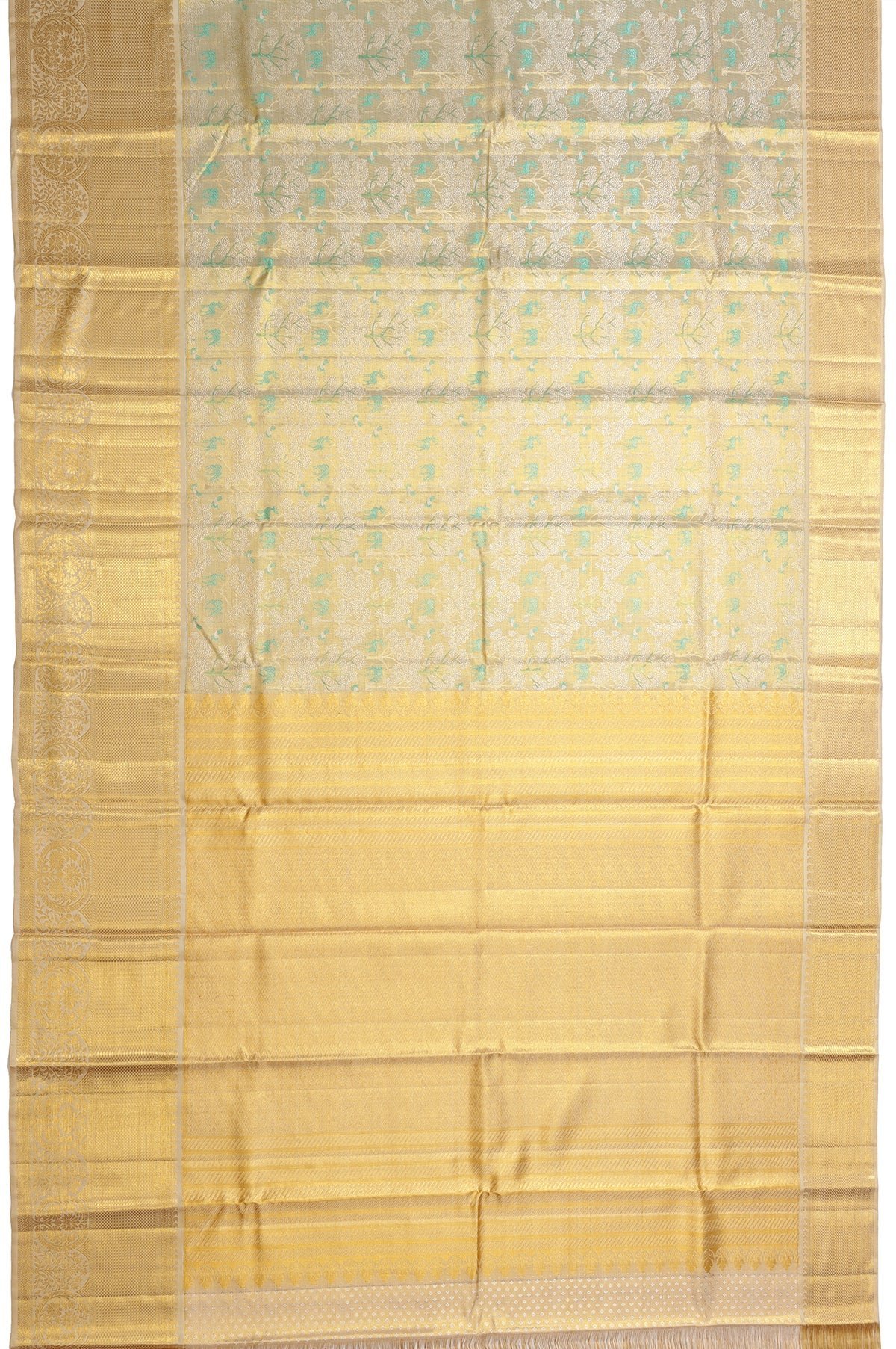 Sandal Kanchipuram Tissue Silk Saree - Image 2