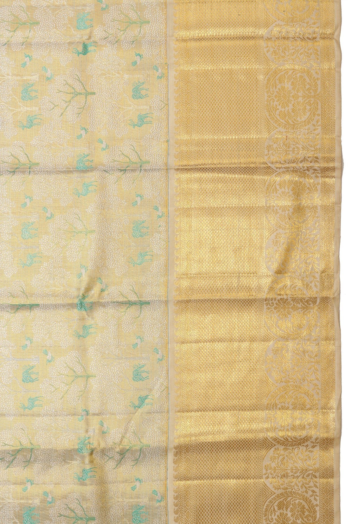 Sandal Kanchipuram Tissue Silk Saree - Image 4