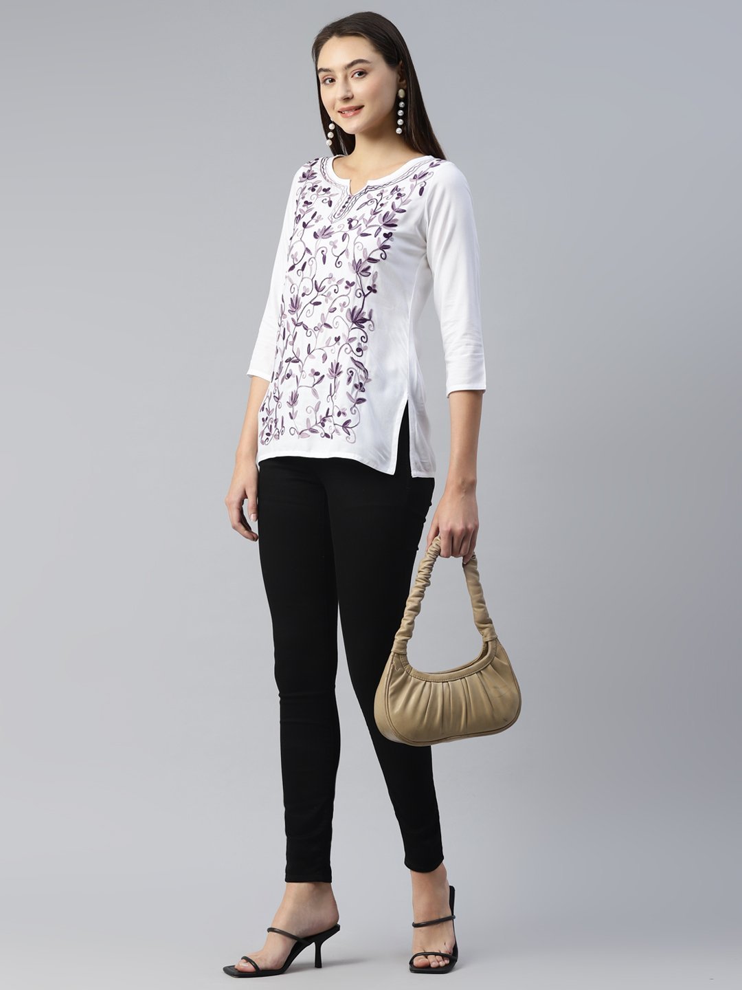 Jannat Kashmiri White Kurti - Image 10