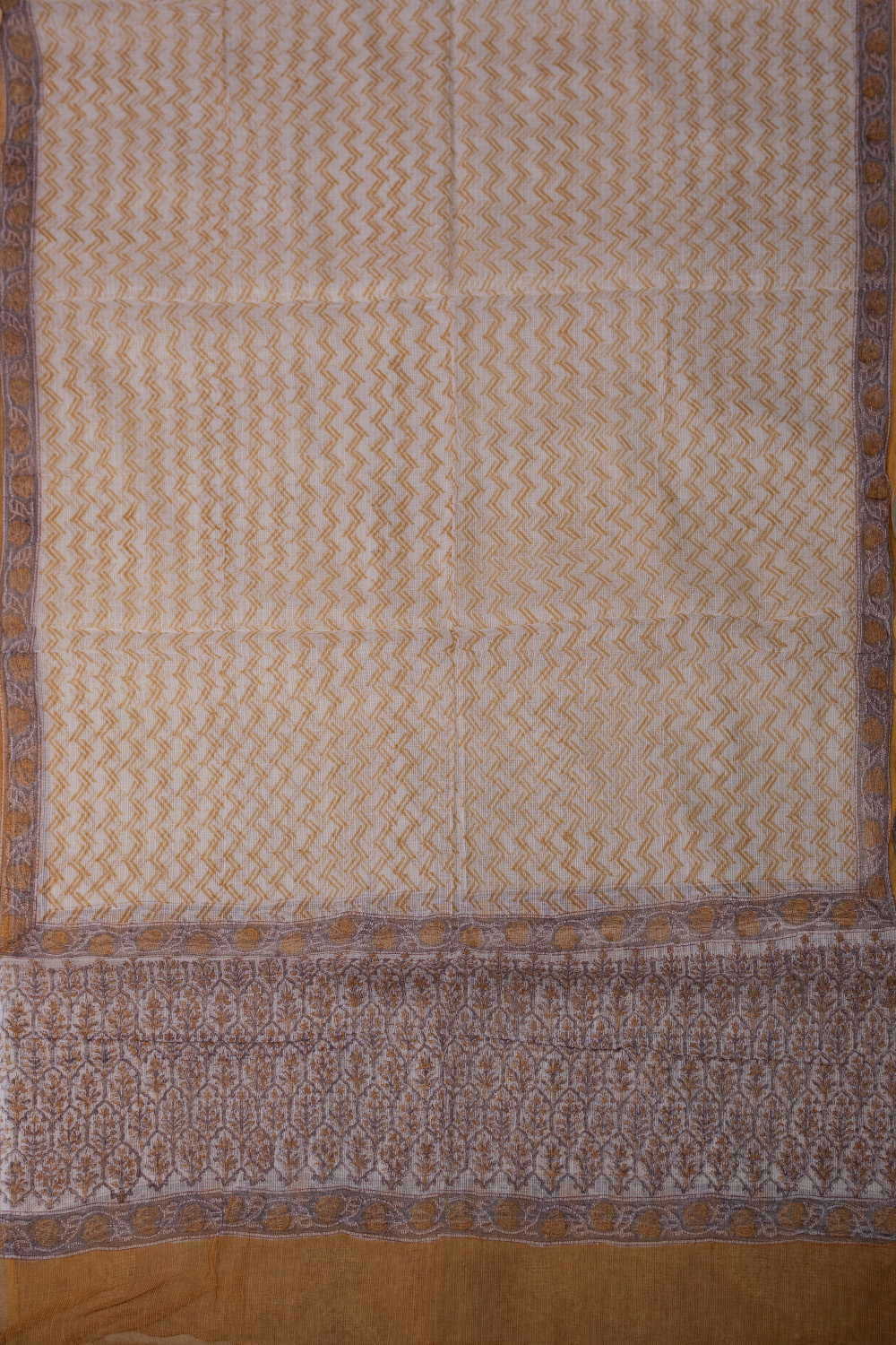 Zig Zag Pattern Block Printed Kota Cotton Dupatta - Image 3