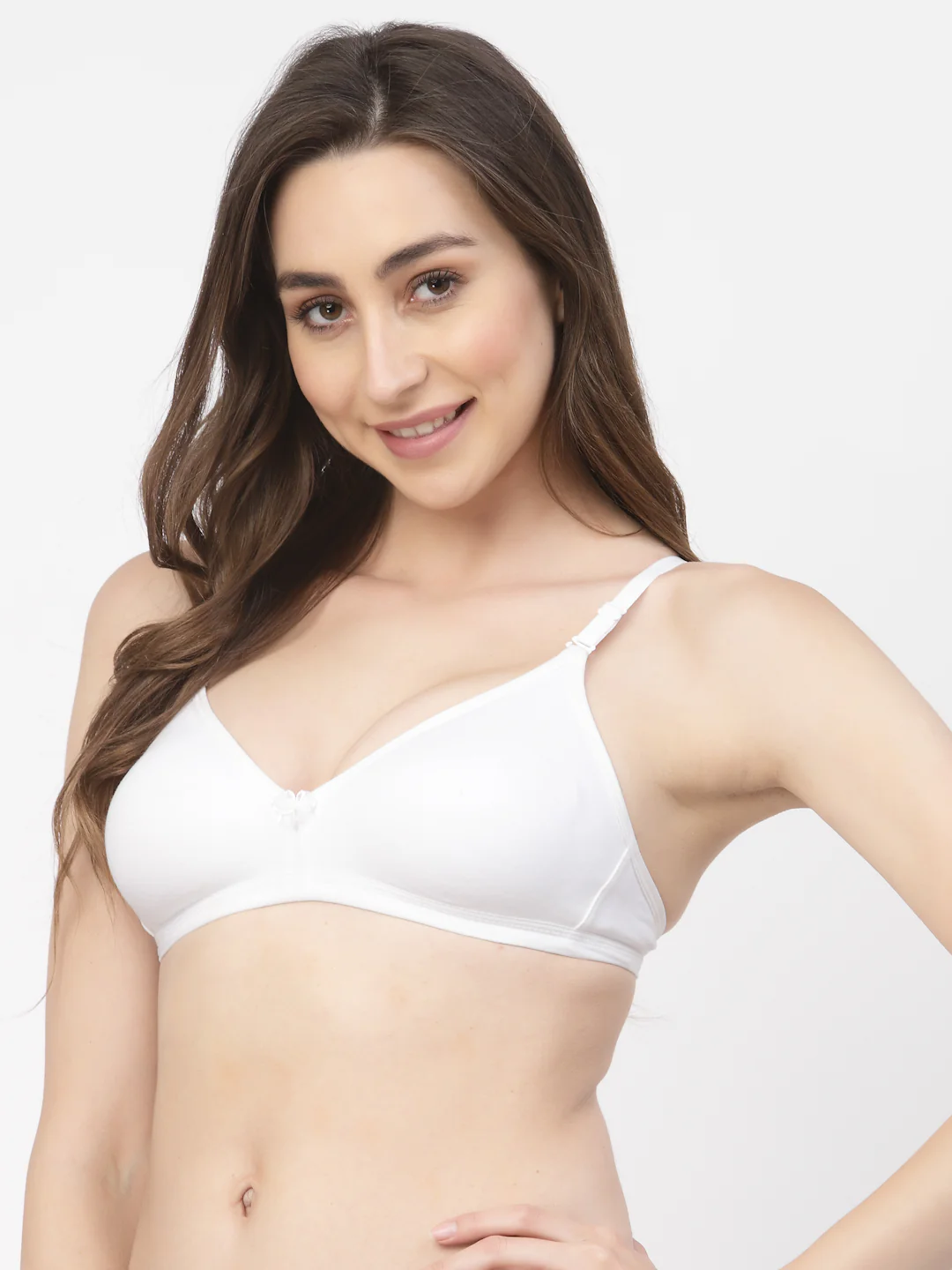 White Convertible Straps T-Shirt Bra Non Padded & Non-Wired Medium Coverage - Image 5