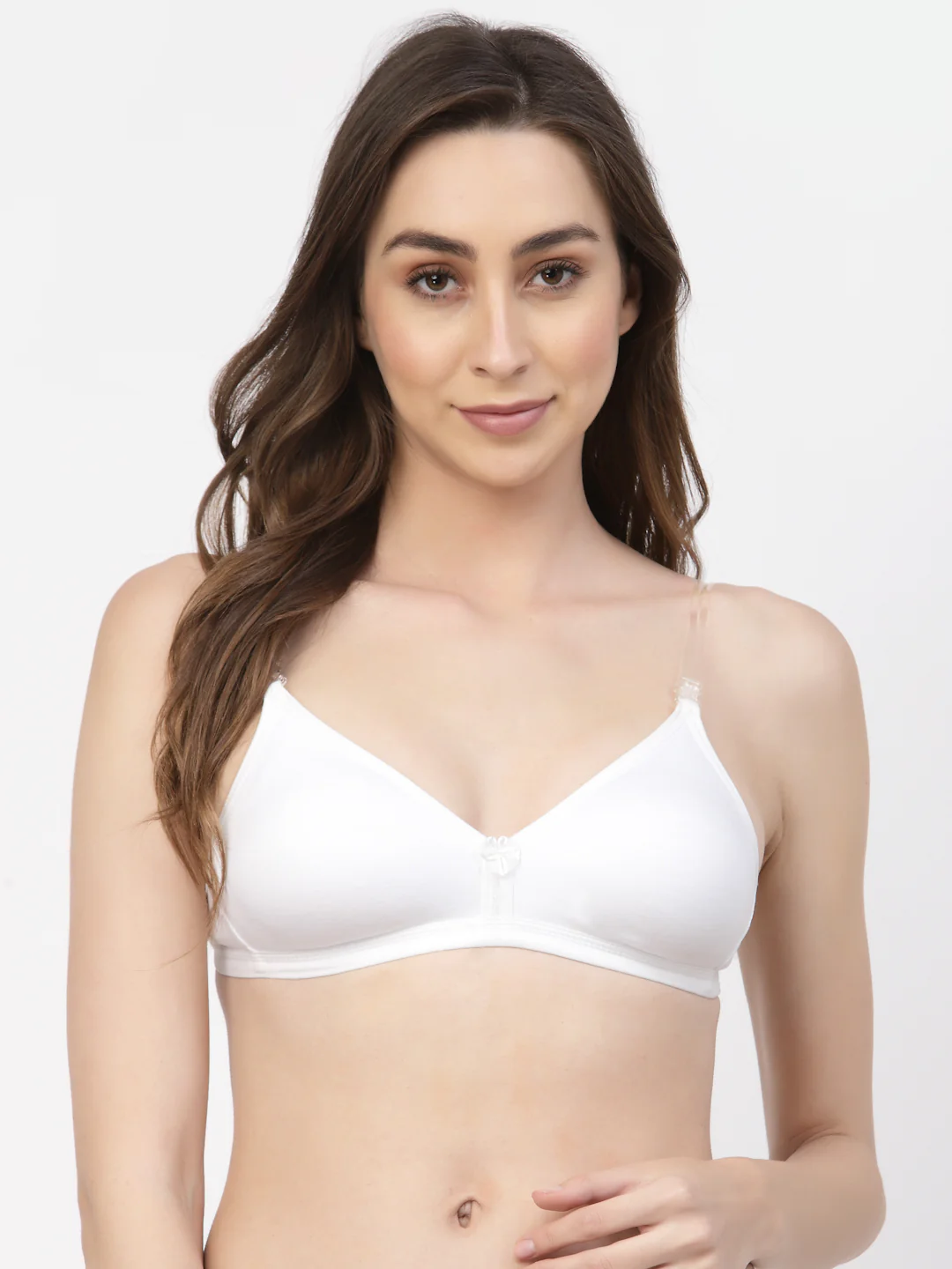 White Convertible Straps T-Shirt Bra Non Padded & Non-Wired Medium Coverage - Image 7