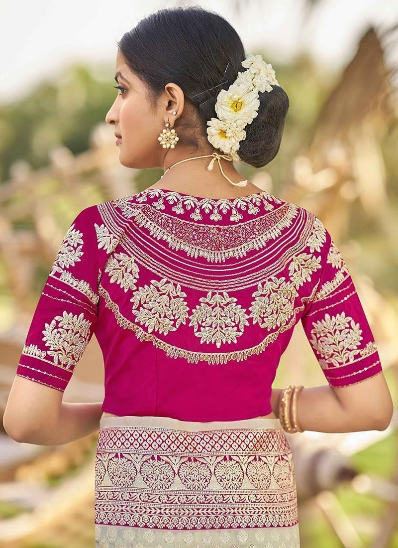 Benarasi Silk Jacquard Zari Saree Festive Wear - Image 4