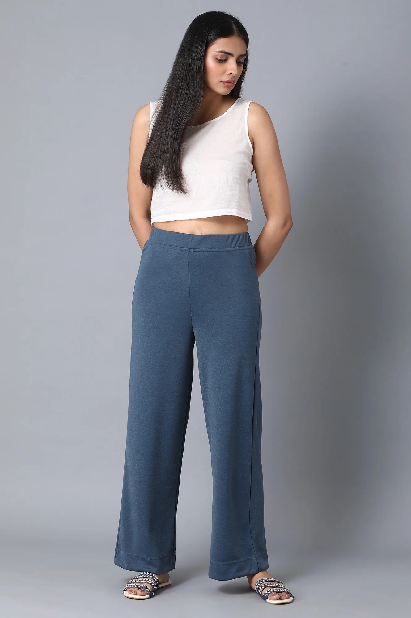 Blue Loose Fit Palazzo - Image 6