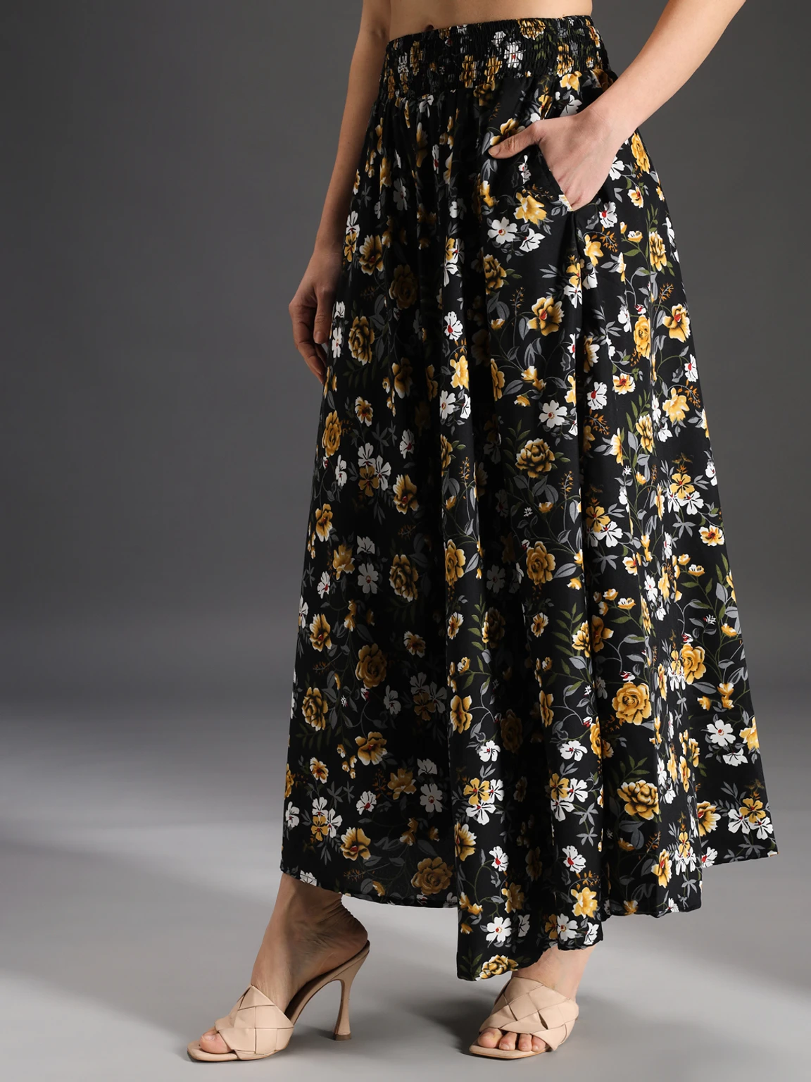 Women Flared Multicolor Viscose Rayon Palazzos - Image 2