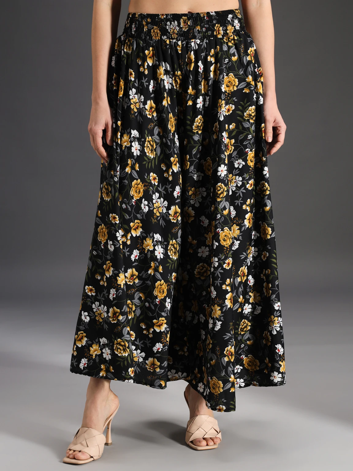 Women Flared Multicolor Viscose Rayon Palazzos - Image 3